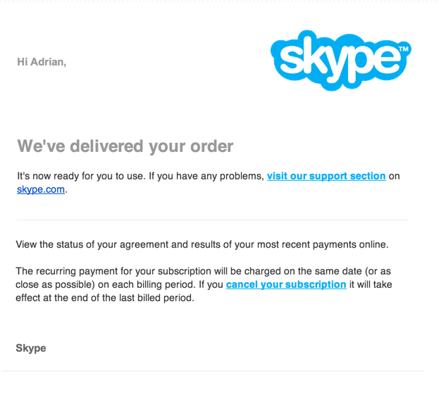 Skype Order